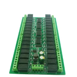 Mini Size 32CH RS485 Relay Modbus Rtu PLC IO Expansion Module 2A Low Power Intermediate Relay Output Board DIN Rail DC 12V 24V