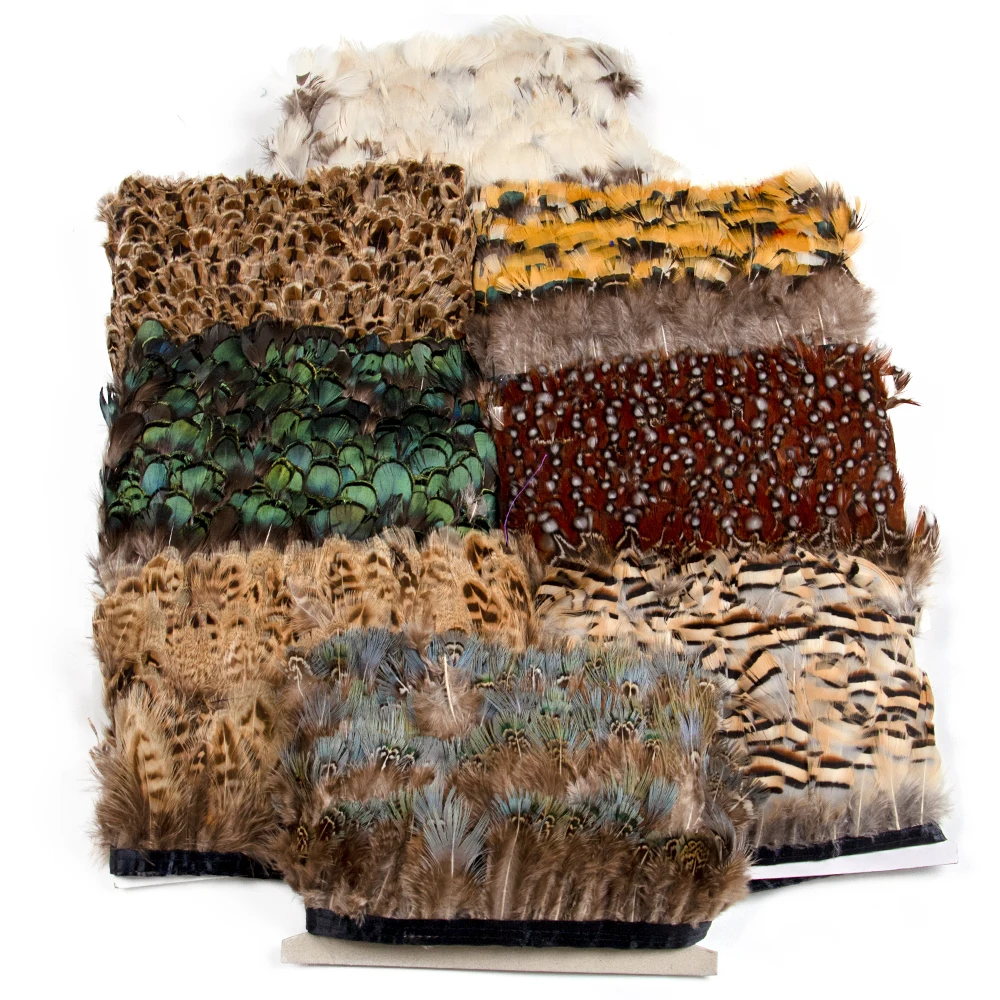 1 metro de flecos de adorno de faisán Natural para manualidades, cinta de plumas de alta calidad, bricolaje, fiesta, espectáculo, falda, decoración artesanal