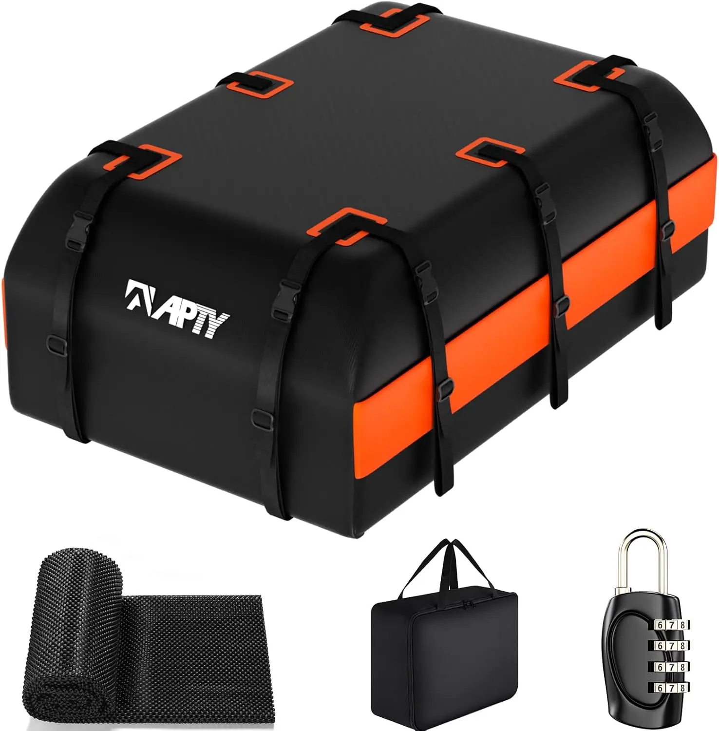 

21 Cubic Feet Car Rooftop Cargo Bag, Waterproof Soft Luggage Carrier for All Vehicles with Anti-Slip Mat and Lock