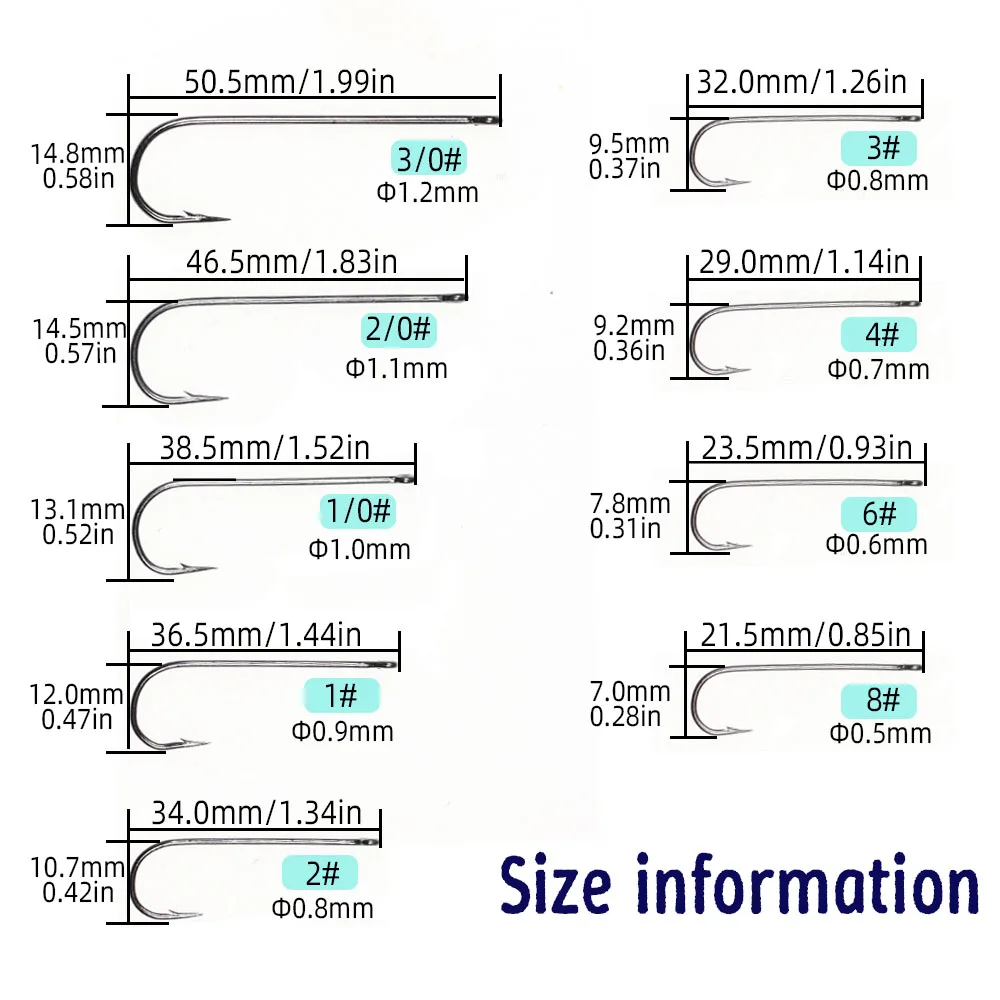 50 قطعة # 16-3/0 أبردين خطاف صيد طويل عرقوب Sabiki تلاعب غاسل يطير هوك المياه المالحة المياه العذبة الطعم هوك