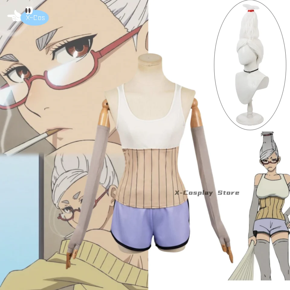 Anime Dandadan Seiko Ayase Cosplay Costume DAN DA DAN Stripe Tops Shorts Uniform Wig Woman Sexy Cute Carnival Halloween Suit