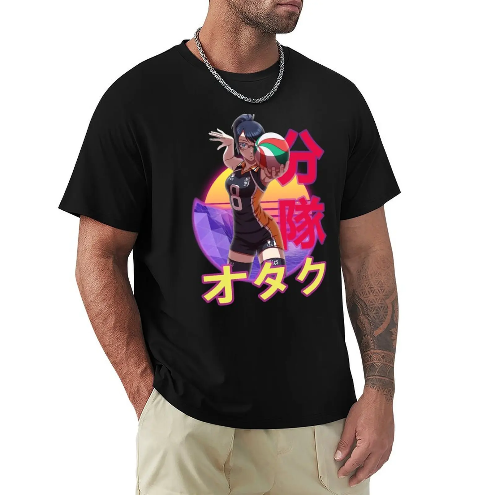 Kiyoko Shimizu Retro Sunset Design T-Shirt aesthetic clothes for a boy designer t shirt men