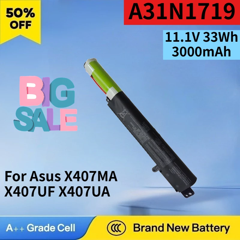 New A31N1719 11.1V 33Wh 3000mAh Battery for Asus X407MA X407UF X407UA X507UA X507UF X507UB R507UA High Quality Laptop Battery