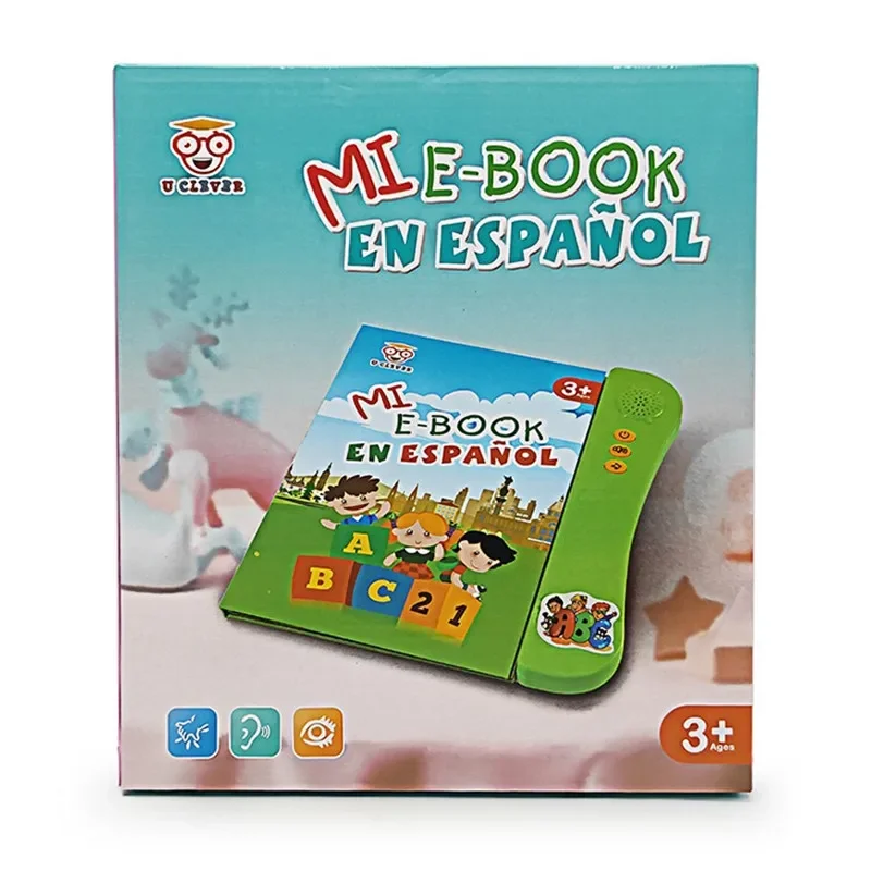 Spaanse Leren Geluidsboek Leesmachine Kinderen Vroege Educatieve Speelgoed Multifunctionele Muziek Baby E-Book Kid Kerstcadeau