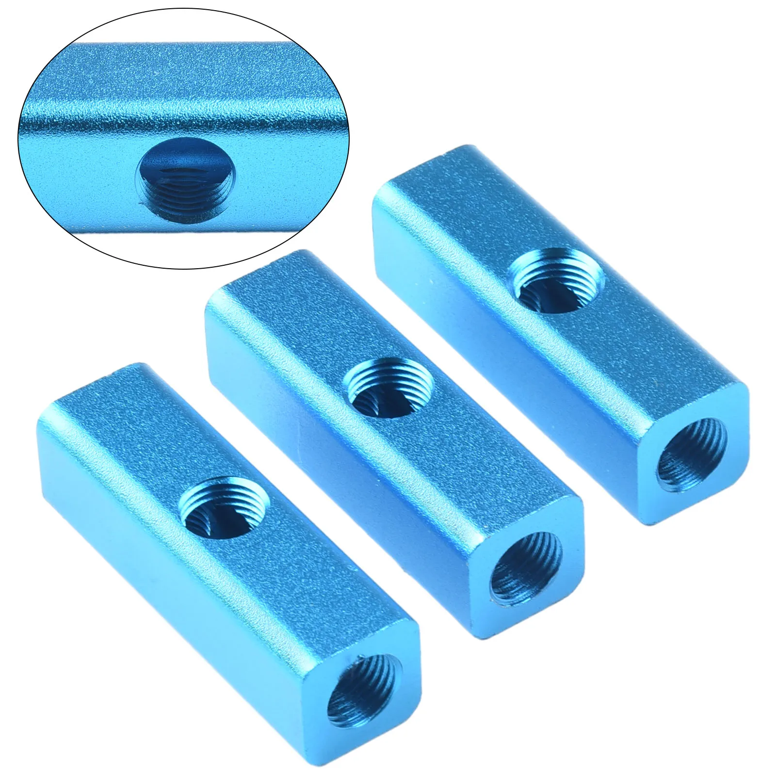 

2Way Manifold Block Splitter 32 - 140 F 3pcs kit 0-1MPa 5 Ports Air Compressor Hose Aluminum Blue Nickel Plated