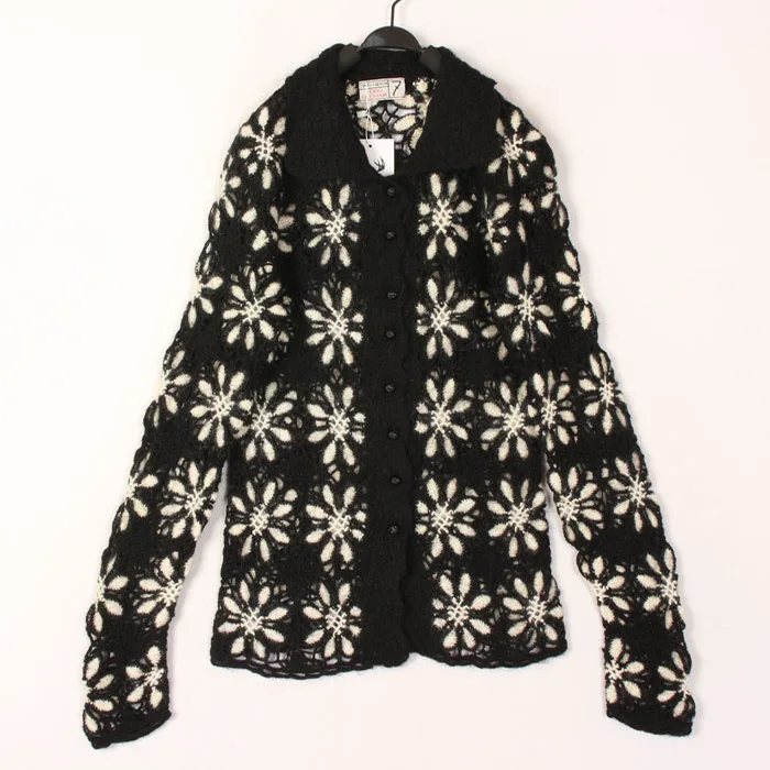 

Vintage Sweet Ethnic Style Hooked Wool Sweater Overhead Coat Japanese Harajuku Wind Long Sleeve Regular Length Warmth Heating