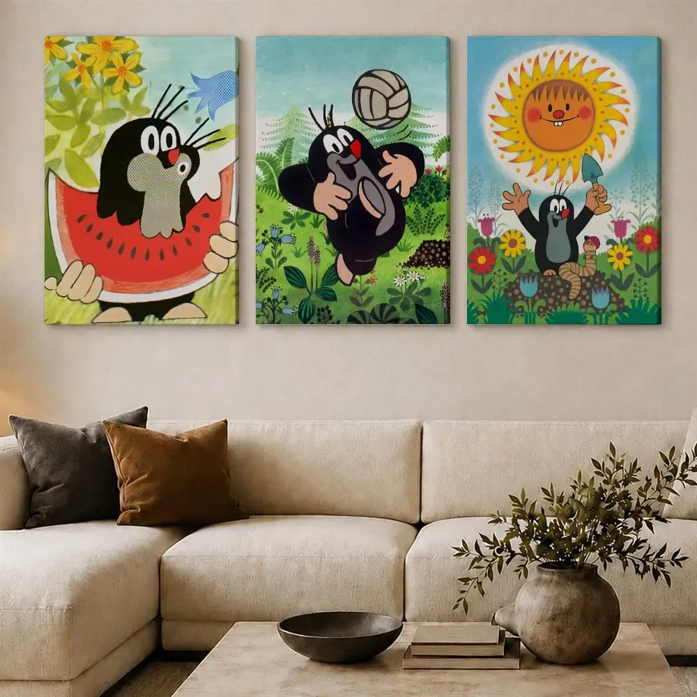 Anime The L-Little Mole Painting Calligraphy Framed Canvas Wall Art Gallery Wrapped Ready To Hang Living Room Bedroom Home Decor