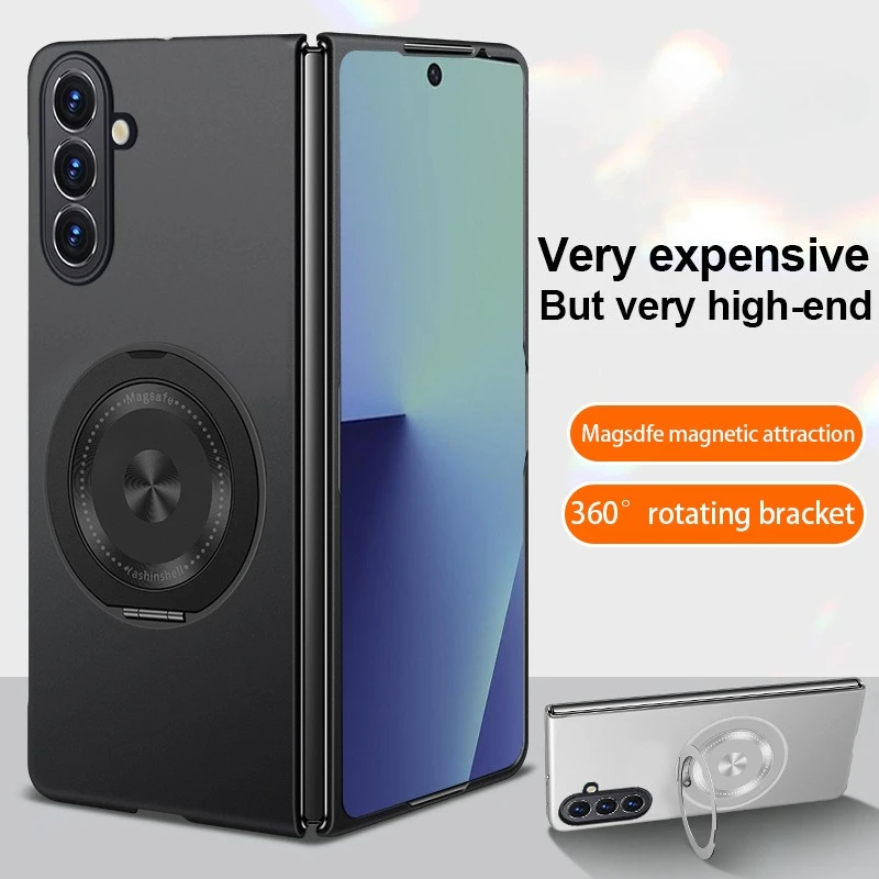 Rotate Metal Holder for Magnetic Wireless Charging Phone Case for Samsung Galaxy Z Fold Fold 8 Ultra 7 6 5 4 3 Shockproof Cover