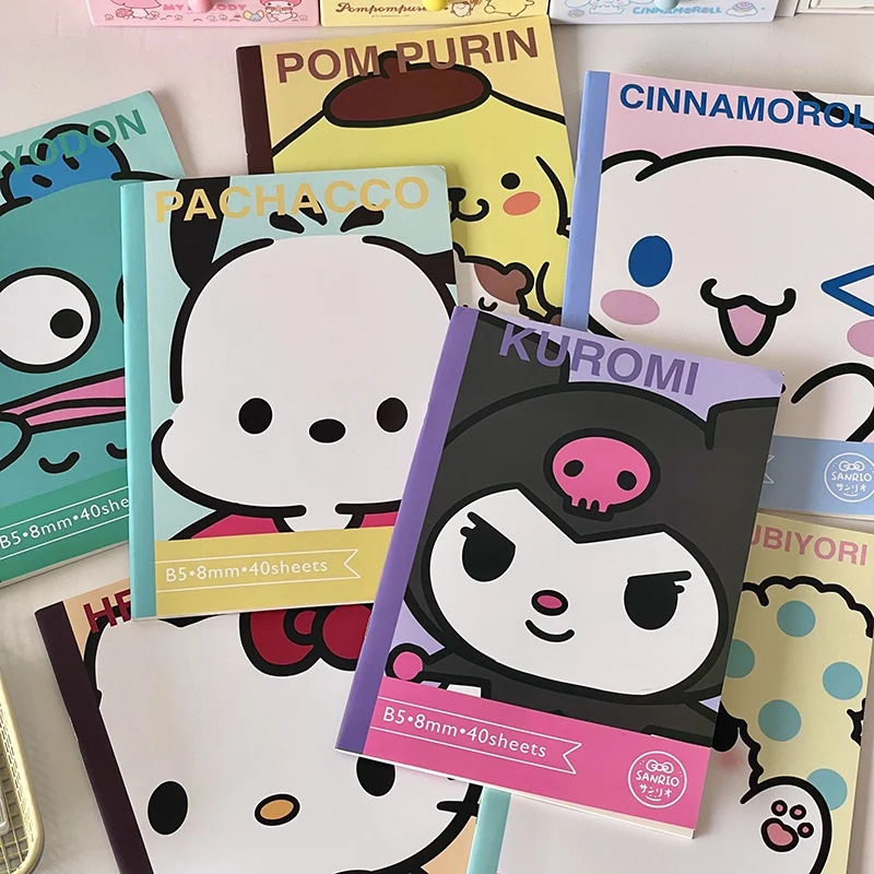 

Sanrio A7/B5 Notebook Cartoon Anime Hello Kitty Kuromi Learning Book Drawing Booklet Horizontal Notebook Children's Gift