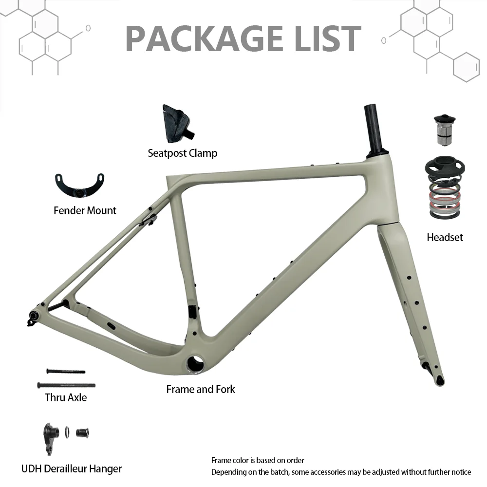 2024 G30U Carbon Gravel Bike Frame UDH Derailleur Hanger Treaded T47 Full Hidden Cable Gravel Frameset Carbon Road Frame Bicycle