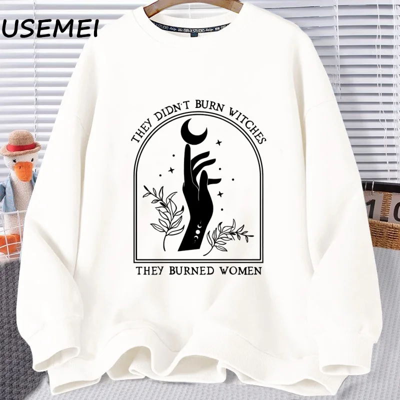 Woman Clothing They Didn't Burn Witches Feminist Witch Hoodie Sweatshirt Pullover Long Sleeve Crewneck  Women's Clothing Caot