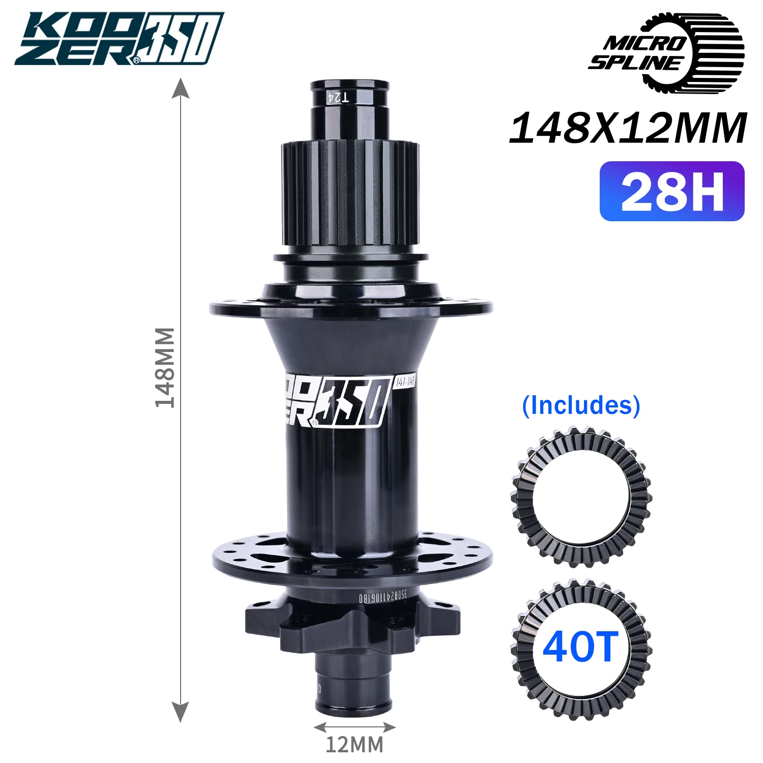 KOOZER350 Boost MTB Bike Hub Set | 40T/60T Planetary Ratchet