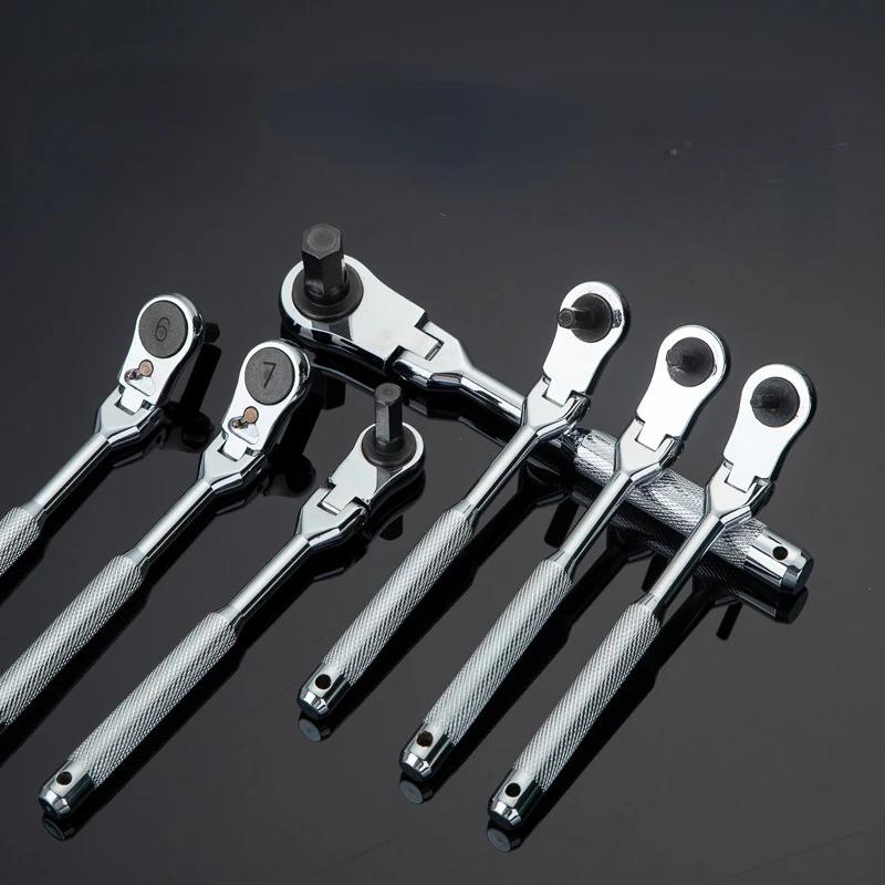 Professional Ratcheting Wrench Set 180° Rotating Head for Quick Two-way Directional Use - Multi-functional Hexagon Wrench