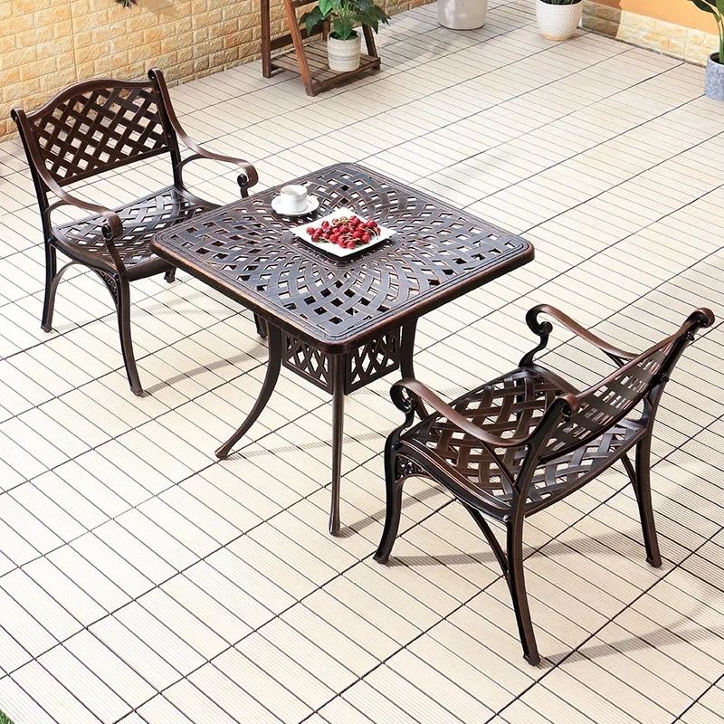 Outdoor cast aluminum tables and chairs outdoor courtyard garden open-air villa balcony wrought iron leisure waterproof drying