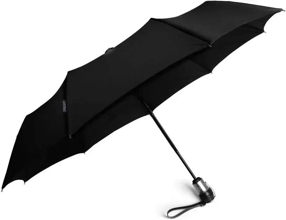 DAVEK SOLO UMBRELLA (Classic Black) - Quality Windproof Travel Umbrella with Automatic Open