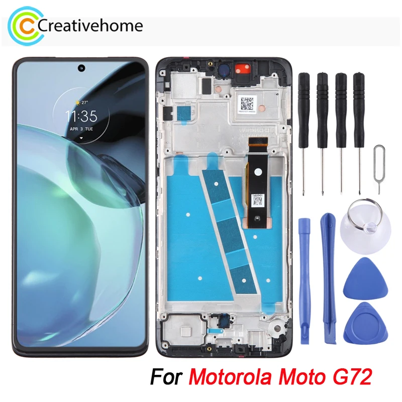 

For Motorola Moto G72 6.6'' LCD Screen Display Touch Screen with Digitizer Full Assembly Replacement With Frame