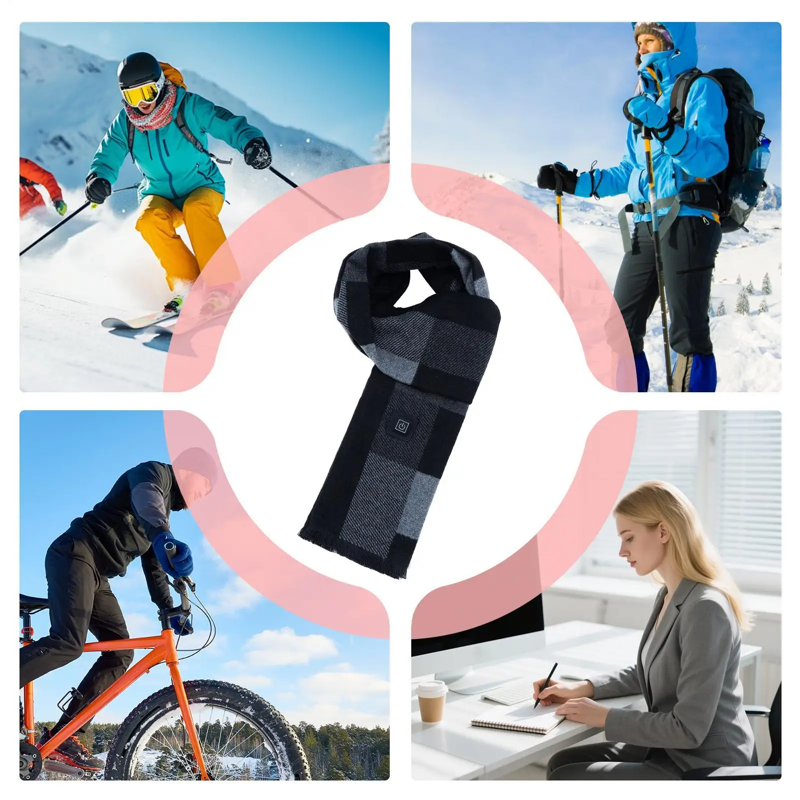 وشاح تسخين USB جديد 2025 3 إعدادات للحرارة سخان كهربائي للرقبة والرجال والنساء في الشتاء في الهواء الطلق والتنقل والمكتب #6