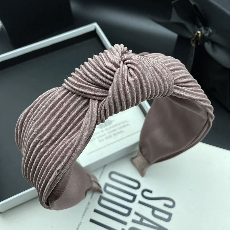

Light luxury high set thread fabric hairpin hoop female high skull top wide edge knot adult shopping headdress hairpin hoop