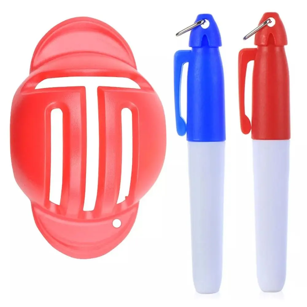 With 2 Pen Putting Positioning Aids Line Drawing Marker Golf Mark Stencil Alignment Tool Golf Ball Marker T Line Marker