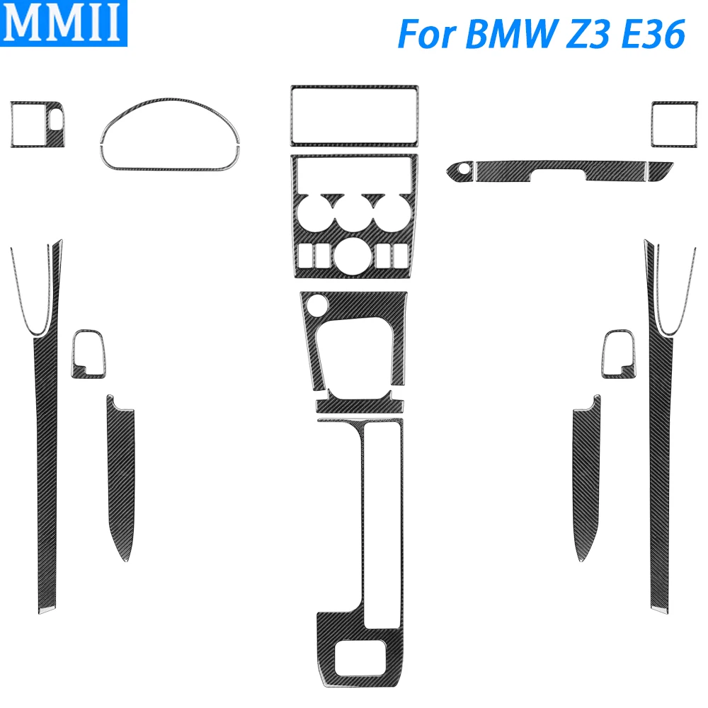 For BMW Z3 E36 1998 1999 2000 2001 2002 Carbon Fiber Gear Shift Air Outlet Dashboard Panel Set Car Interior Accessories Sticker