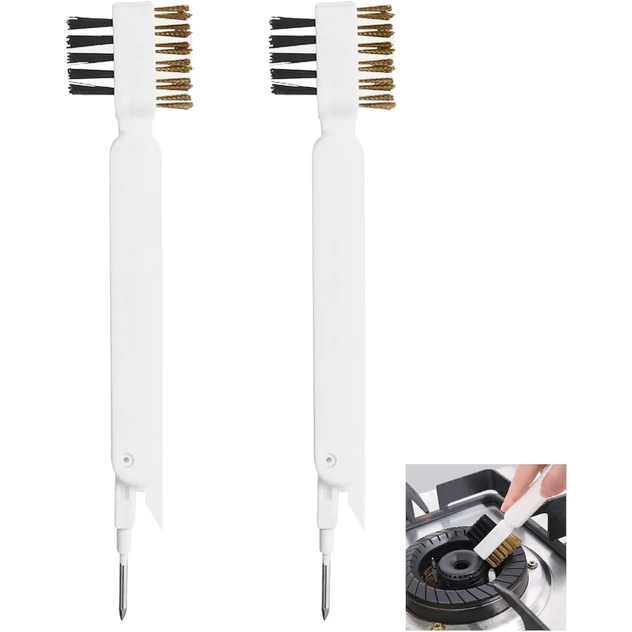 

Deep Gas Stove Brass Wire Brushes 4in1 Gas Stove Cleaning Brush Kitchen Scrubber Brush with Stiff Bristles Cooktop Scraper for