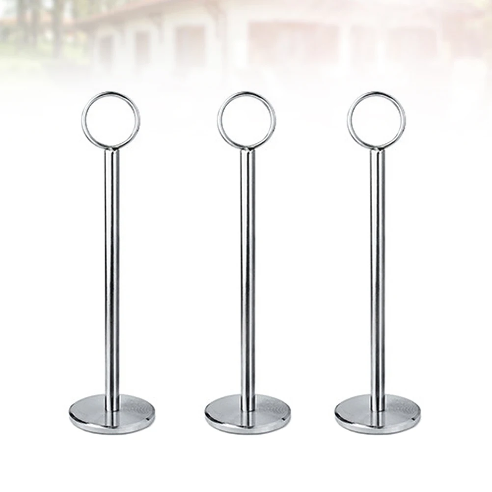 

3pcs Clip Holder Elegant Memo Stand Silver Note Reusable Bright Color Wedding Table Memo Clip Party Desk Supplies