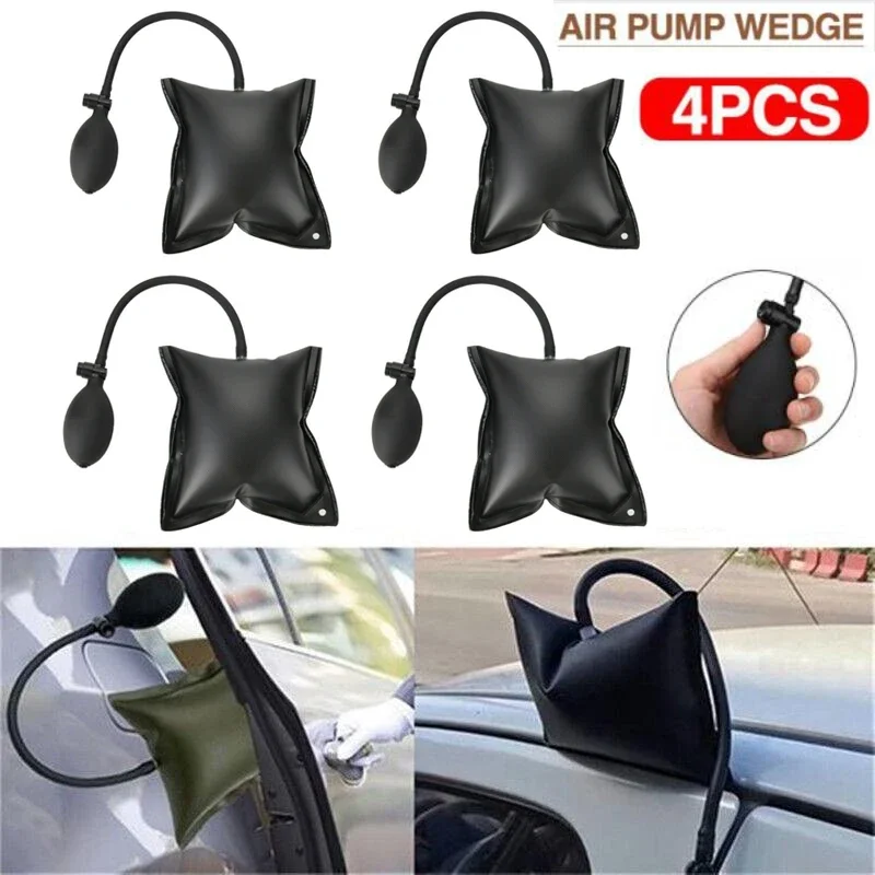 1/2/4Pcs Air Pump Bag Wedge Cushion Automotive Car Inflatable Shims Hand Tools Black