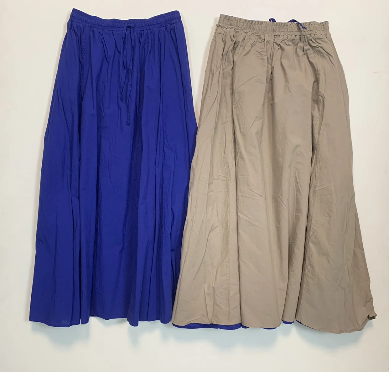 Dubbelzijdig Slijtage Elastische Taille Belted A-lijn Midi Rok Puur Katoen Pendelen Koreaanse Sle Geplooide Hoge Taille Dames Rok
