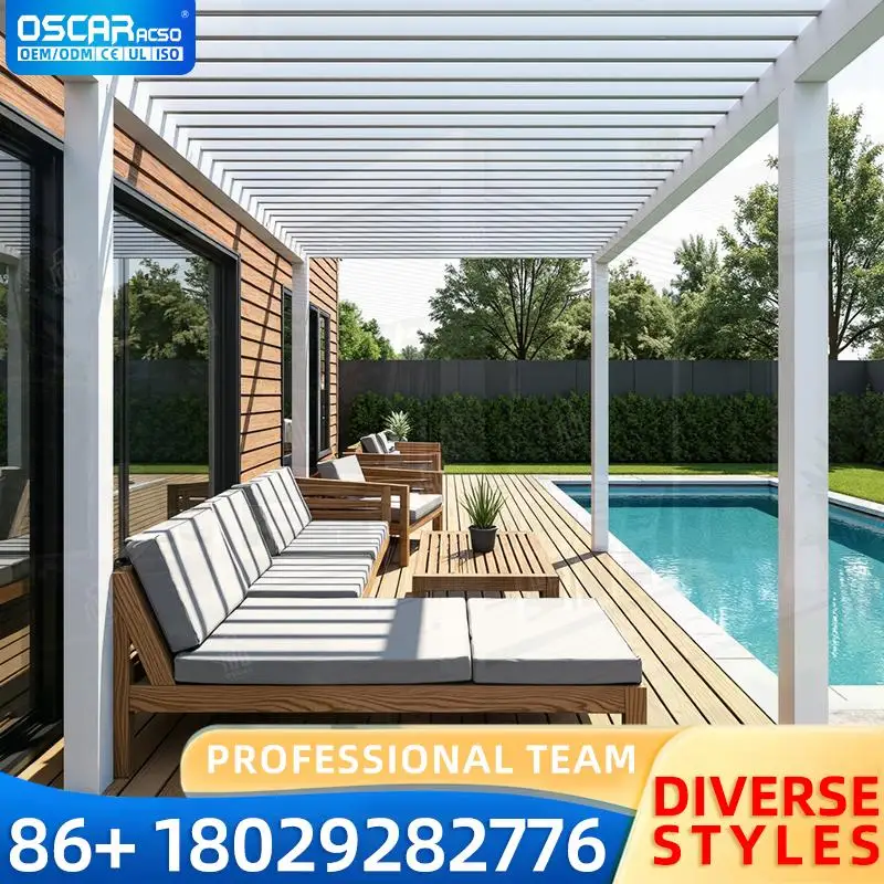 

Outdoor Motorized Louvered Roof Waterproof Aluminum Pergola for Garden Patio Balcony Sophisticated Stylish pergola