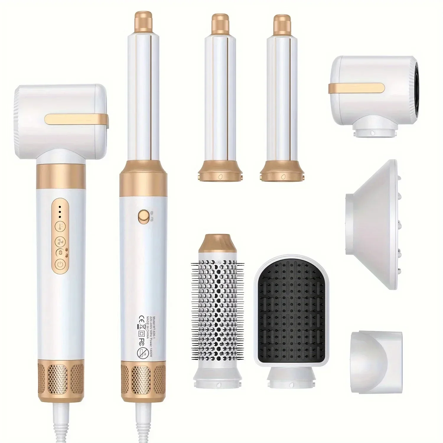 Tinsol 7 In 1 Hair Dryer Brush Brushless High Speed Hair Dryer with Diffuser Ionic Blow Dryer Hot Air Styling Comb Hair Curler