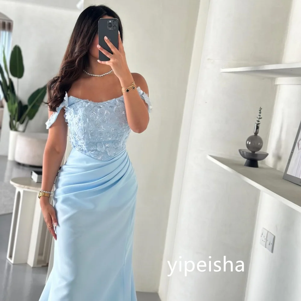 Classic Mermaid Off-the-shoulder Long Dresses Prom Dresses Exquisite Modern Style Pastrol Unisex Chinese Style Formal Casual