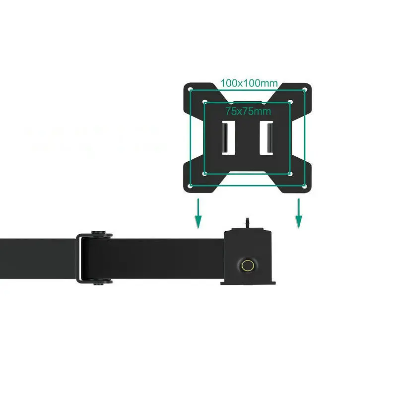 Soporte de Monitor de brazo largo ajustable para pantalla de ordenador de 15,6-32 pulgadas, elevador de altura, soporte VESA de escritorio