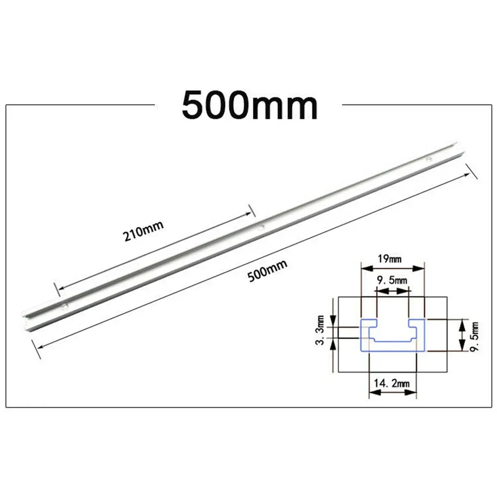 Imagem -03 - Liga de Alumínio T-slot Track 300600 mm Mitra Gabarito Ferramentas T-track Slide para Carpintaria Roteador Mesa Bancada Adequado para Parafuso t