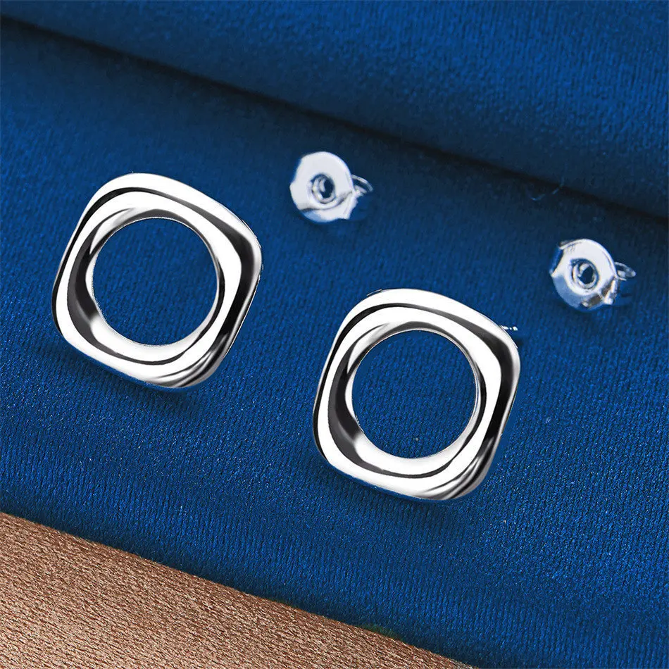 

Изысканные квадратные серьги из стерлингового серебра 925 пробы, модные женские рождественские подарки, темпераментные украшения