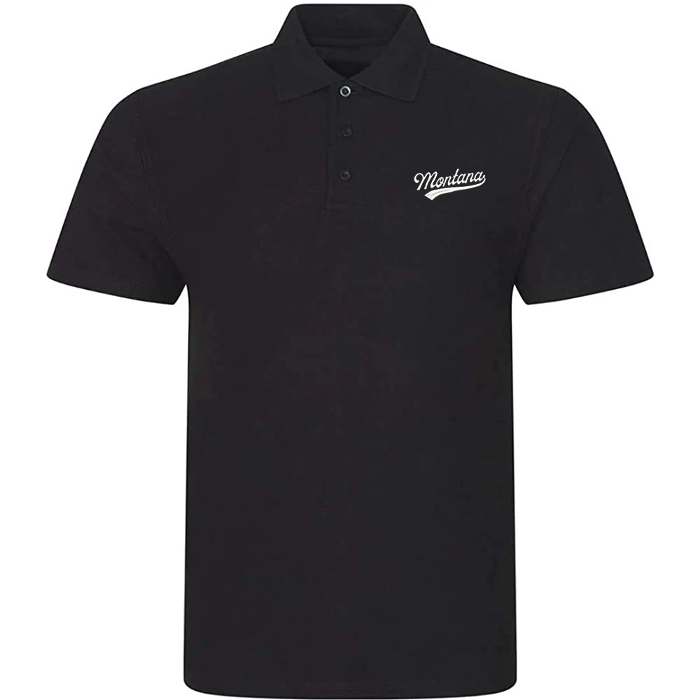 

Lyprerazy Men's Casual Polo Shirt Montana - MT Embroidered Short Sleeve Golf Polo-Shirt