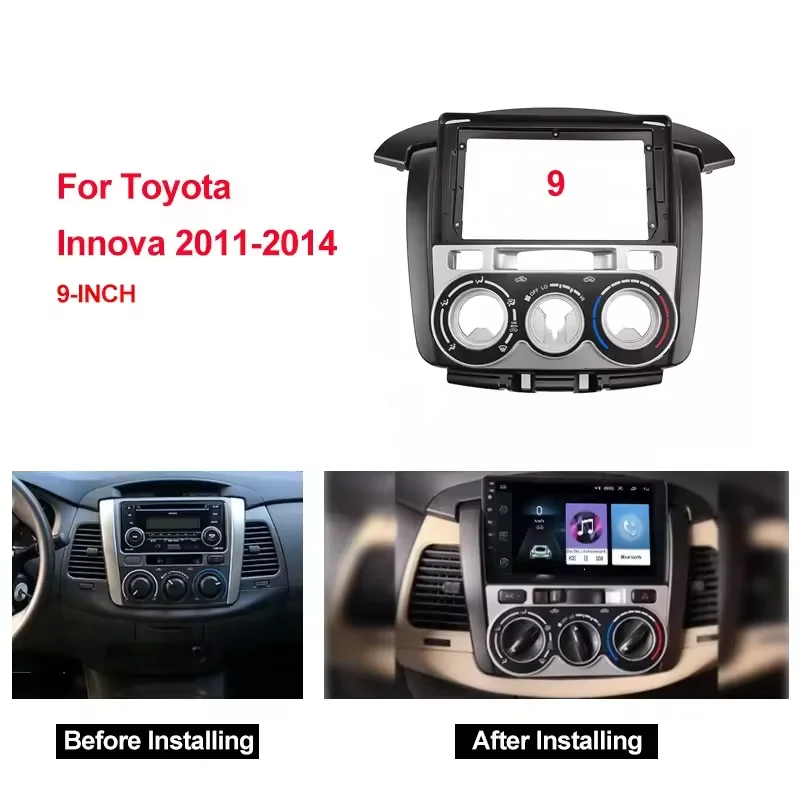 

2 Din 9 Inch Car Radio Fascias Panel for TOYOTA Innova 2011-2014 Dashboard Frame Installation DVD Gps Mp5 Multimedia Player