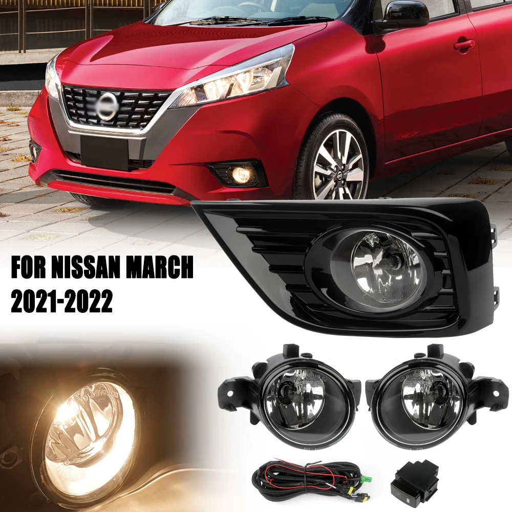 

Front Bumper Fog Lamp Upgrade Kit FOR NISSAN MARCH 2021-2022 Version Additional Foglight Set Switch + Wiring