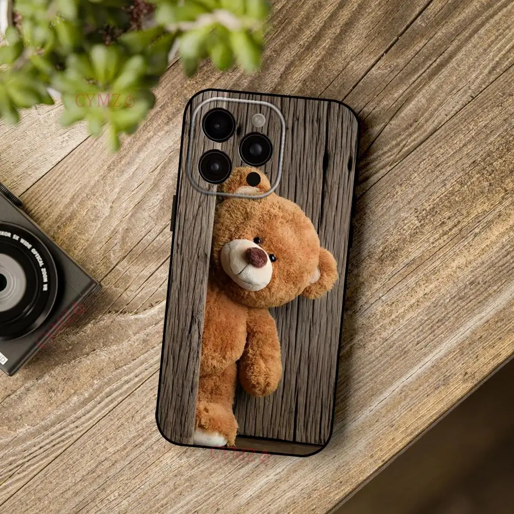 Cute Bear Design Mobile Case for iPhone 17 16 15 14 13 12 11 Pro/ Max/Plus All-inclusive Frosted Soft Case