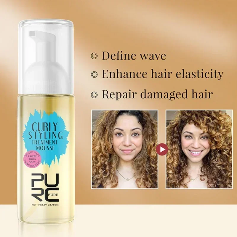 Curly Hair Products Mousse Care Coconut Oil Smoothing Frizz Control Enhanced Curl Wavy Wigs Hair Styling Cream Mousse Foam