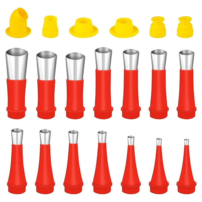 20 Pcs Silicone Nozzles Reusable Stainless Steel Silicone Caulking Finisher Set Caulking Tool Kit