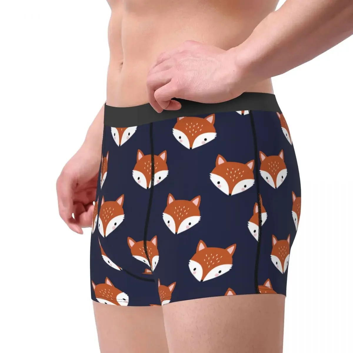 Novelty Boxer Kawaii Fox Pattern Shorts Panties Briefs Men's Underwear Animal Soft Underpants for Homme Plus Size