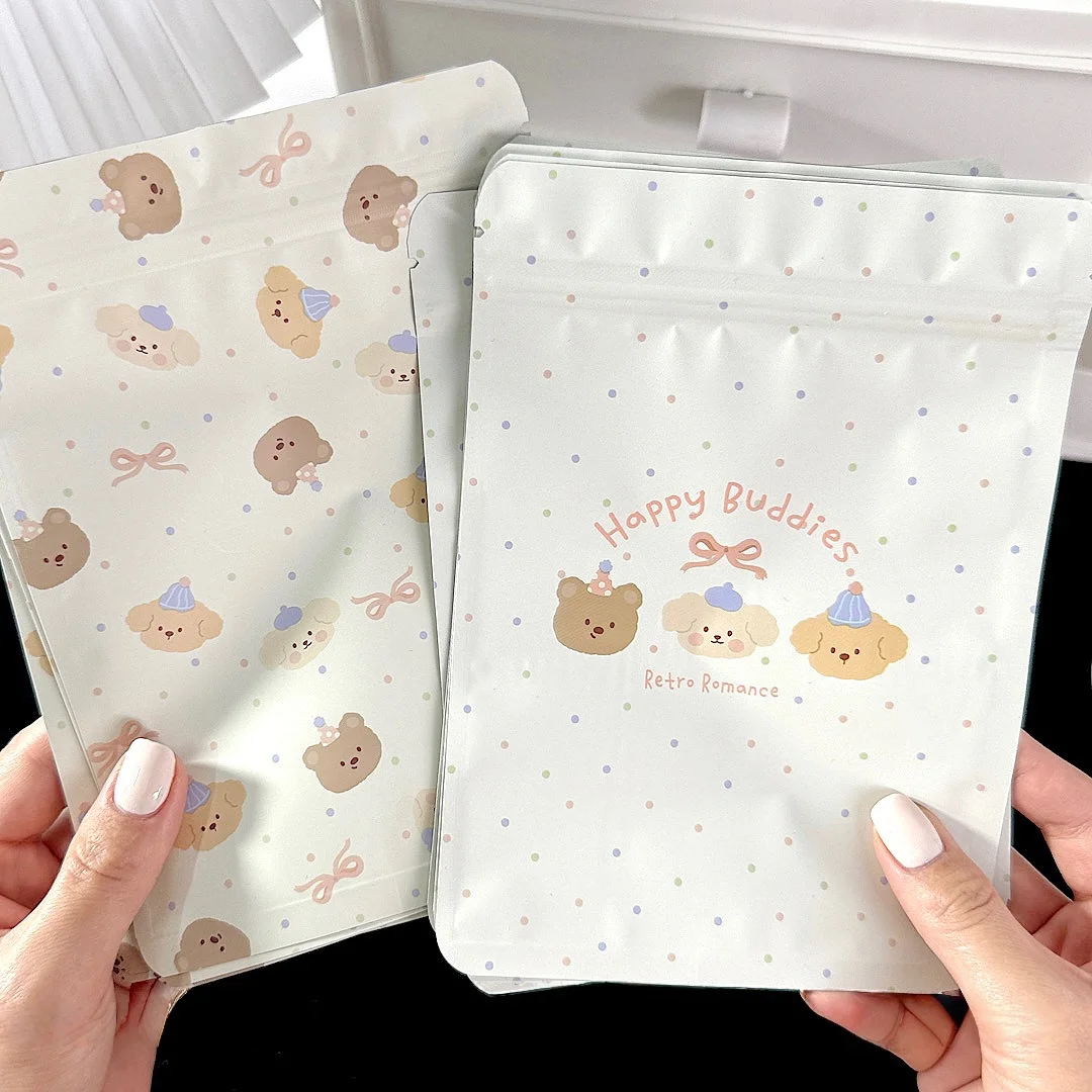 50/20 Stück süße Bär Kekse Süßigkeiten Taschen selbstklebende Kunststoff OPP Geschenkbeutel Cartoon Tier Kekse Backen Verpackungsbeutel