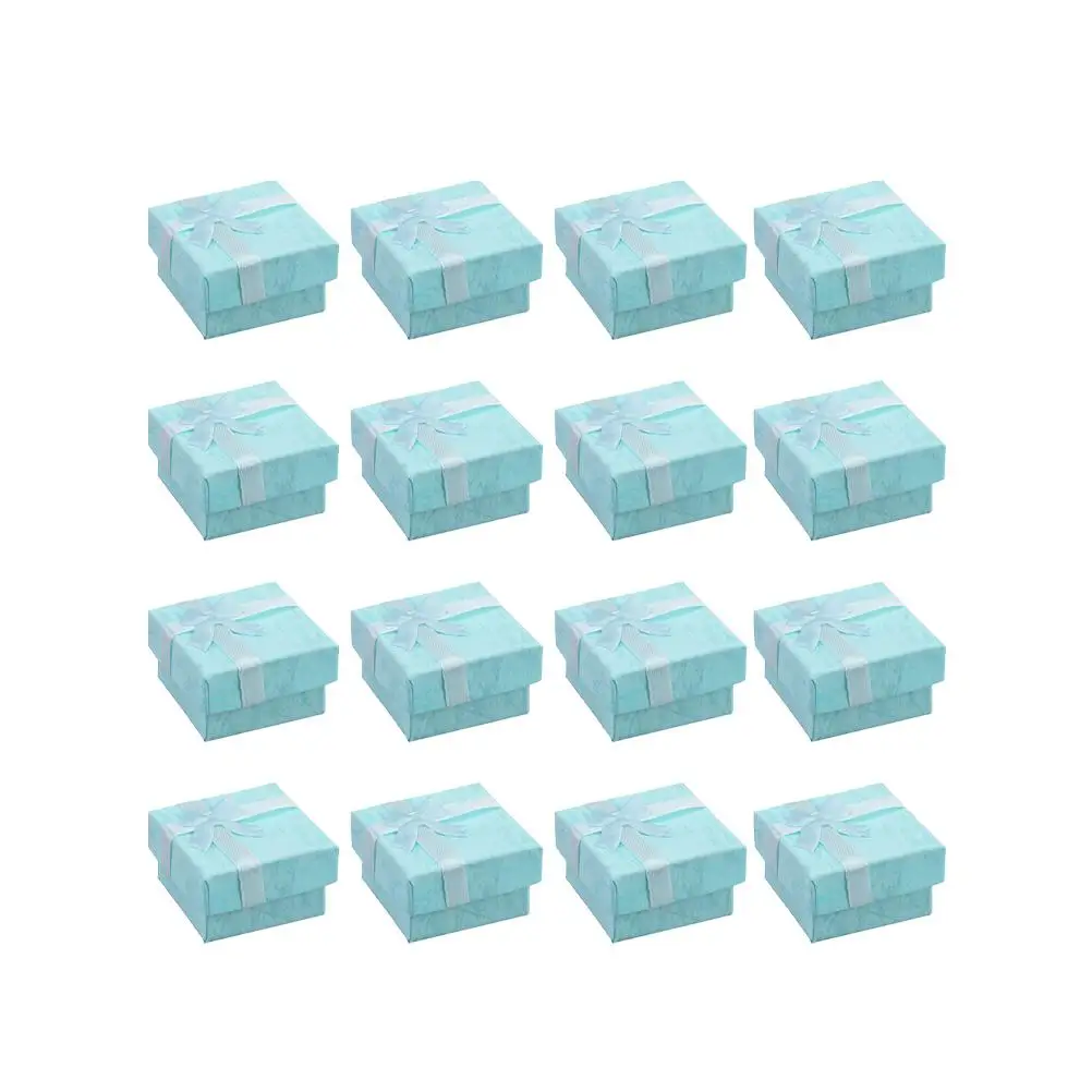 

30pcs Jewelry Boxes for Earrings Necklace Organizer Storage Case Blue Women Hard Paperboard Bowknot Lightweight Small Size