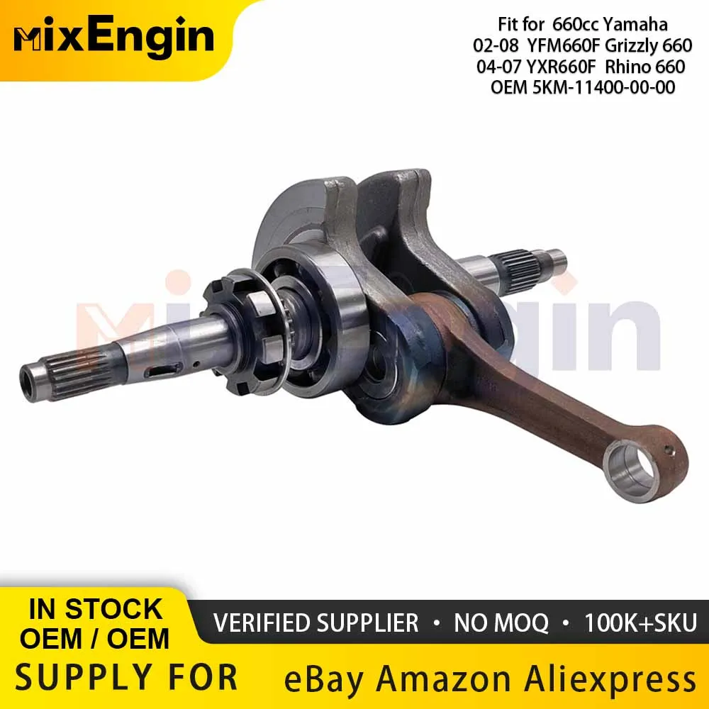

Motorcycle Engine Parts Crankshaft Assembly For Yamaha 02-08 YFM660F Grizzly 04-07 YXR660F Rhino OEM 5KM-11400-00-00 ATV UTV