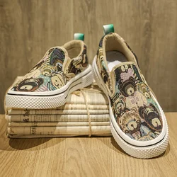 Bear Pattern Lazy Men's Shoes Slip-on Breathable Cloth Shoes Flat Bottom Comfortable Casual Canvas Shoes ﻿