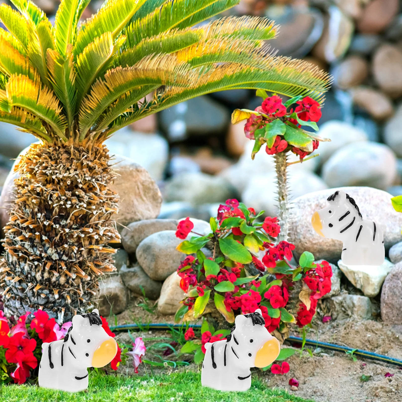 

10 Pcs Mini Zebra Ornaments Premium Resin Safe Home Decor Hotel Restaurant Christmas Succulent Table Diy