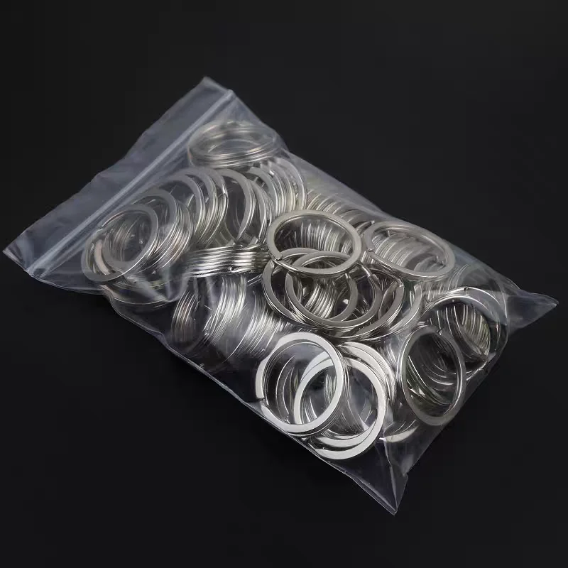 10 PC/Bag Quality Silver Metal Keychain DIY Circular Ring Keychain Split Men Keychain Keyring Accessorie.