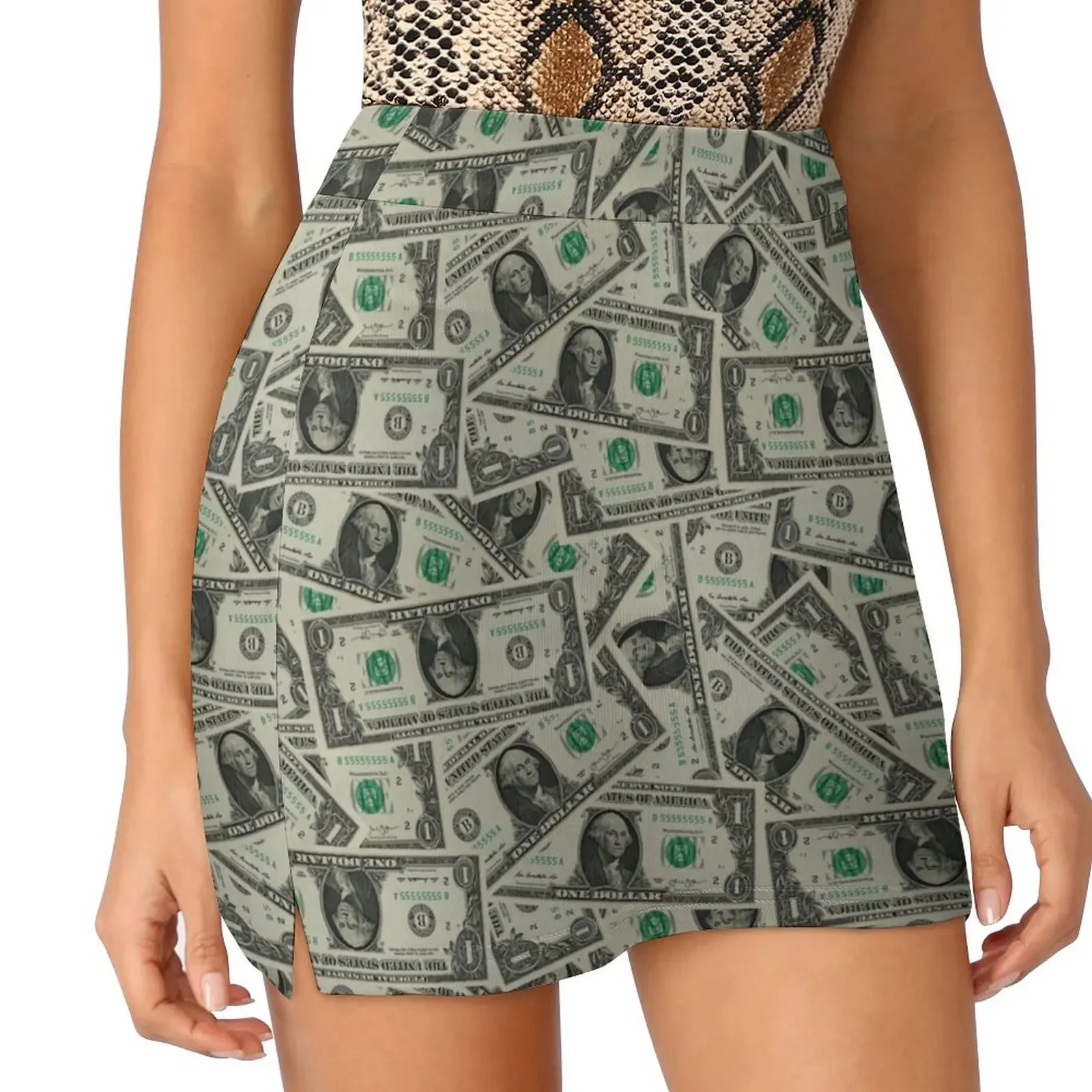 

Dollar Bill Pattern Mini Skirt Summer dress Short women′s skirts Womens dresses rave outfits for women