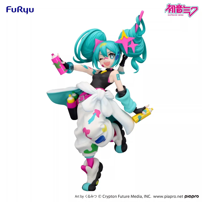 En Stock Original FuRyu Hatsune Miku Trio Try IT Graffiti chica Anime figura muñeca adornos modelo colección regalo de cumpleaños