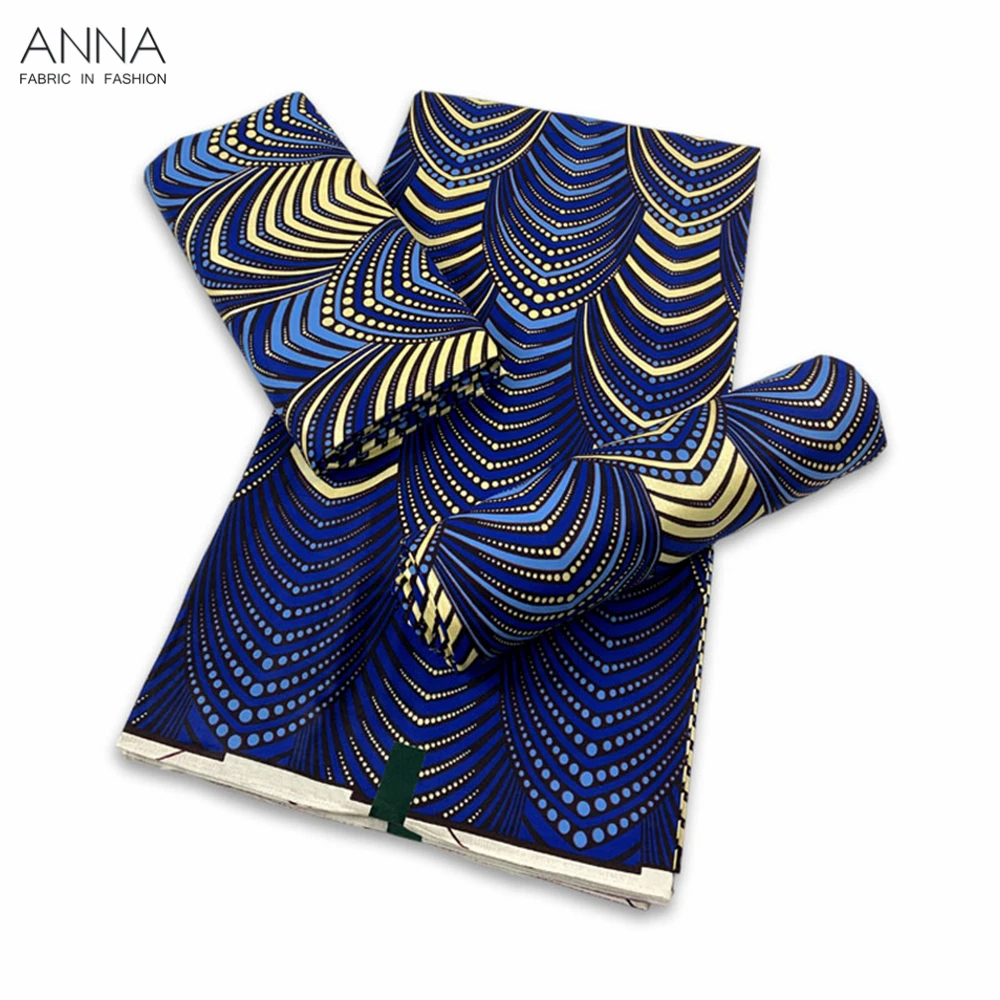 African Gold Wax Fabrics Cotton Print Wraper Batik Ankara High Quality Original Pagne Material For Women Wedding Dresses VLG-10